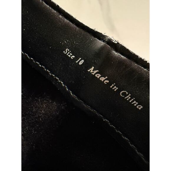 Dolce Vita Black Croc Embossed Leather Ankle Boots Block Heel Zip Up Size 10 - Picture 3 of 10